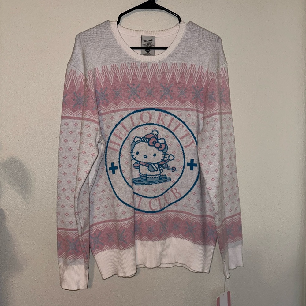 Hello Kitty White and Pink Knit Pullover